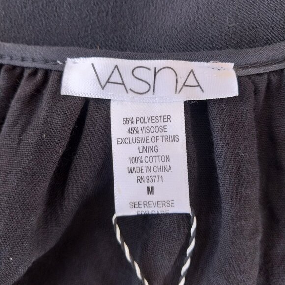 VASNA Cold Shoulder Shift Dress 3/4 Bell Sleeves, Black, Size M - Picture 6 of 9